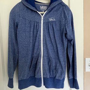 Vans Blue Woman Pleated Chest Zip-up Hoodies